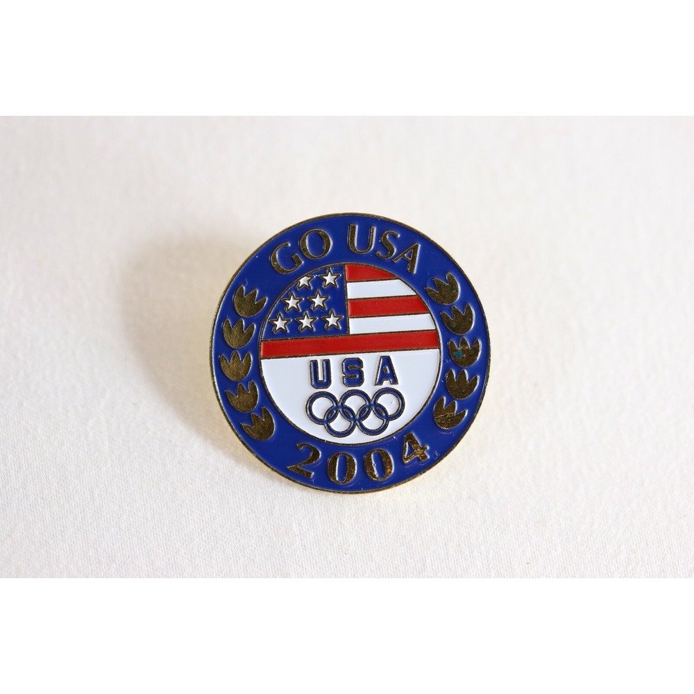 Vintage 2004 Go USA Olympic Team Athens Greece Lapel Pin Aminco 1 1/8"